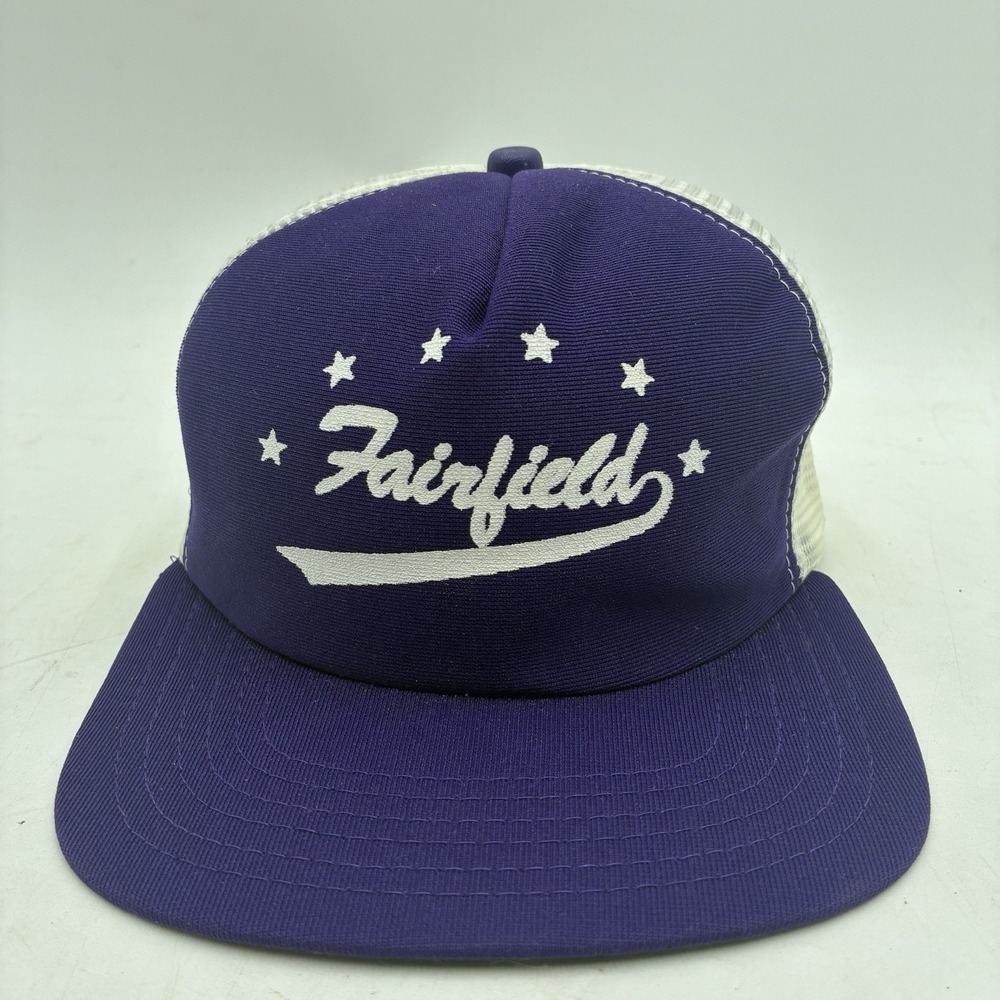 Vintage Fairfield Script Hat New Era Dupont Visor Pro Design Mesh Snapback USA